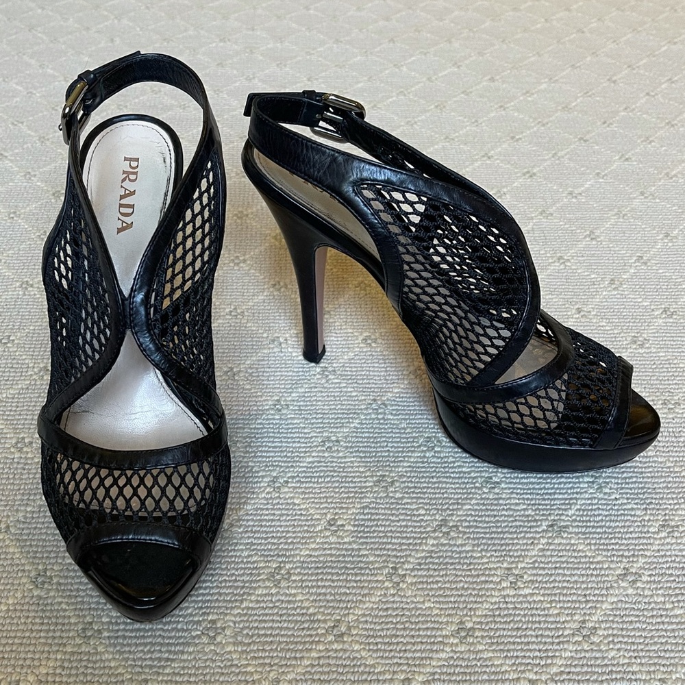 Prada Milano Calzature Donna Black Platform Heels